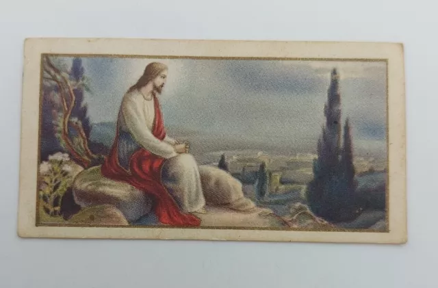 Jesus Christ -  Holy card, vintage Catholic card 1935. Croatia