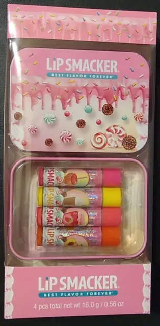 Lip Smacker - HOLIDAY CANDY - Lip Balm 4pc Set - Tin Container Included - NEW!!