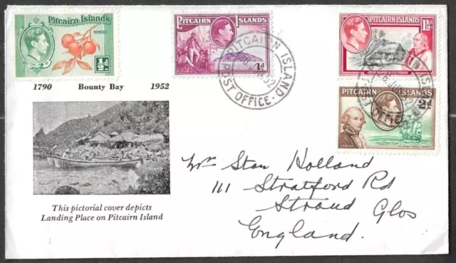 PITCAIRN ISLANDS - KG VI - BOUNTY BAY COVER TO ENGLAND  - 26th JUNE 1952