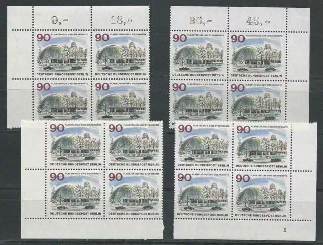 263 VB Berlin 1965 postfrisch Mi.-Nr. 263 Viererblöcke alle 4 Eckränder  FN 2