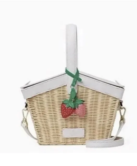 Kate Spade Wicker Picnic Basket Strawberry BAG NEW