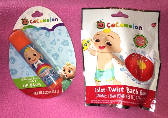 New COCOMELON Lip Balm JUMBO Stick and Scented BATH BOMB   NEW~ FREE SHIPPING