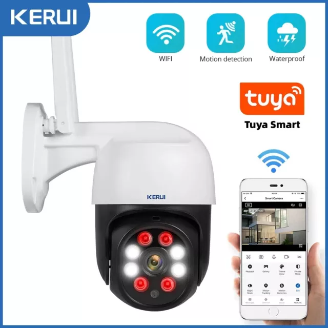 Tuya KERUI – Caméra de surveillance dôme extérieure PTZ IP WiFi hd 1080P