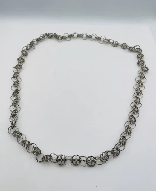 Collier Moderniste Scandinave En Argent Massif – Pendentif Chrysoprase, Vintage