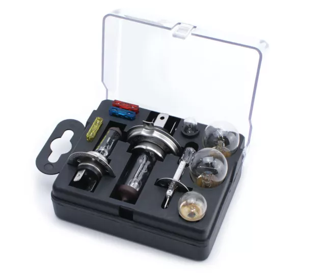 Universal 10 pcs Emergency Car Spare Bulb & Fuse Replacement Kit Set H1 H4 H7