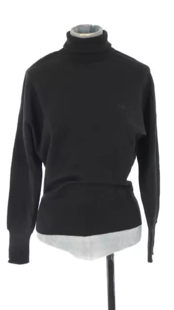 Balenciaga Jumper Black Y2K Fine Knit Roll High Neck Dolman Sleeve 100% Wool 8