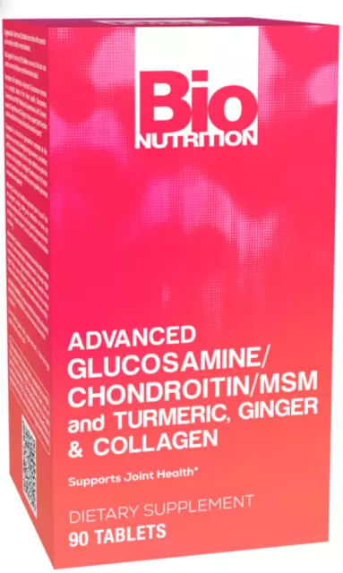 Advanced Glucosamine/Chondroitin/MSM and Turmeric, Ginger & Collagen, 90 Tablets