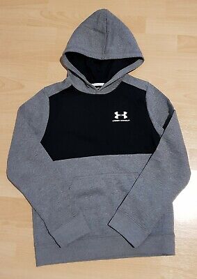 Under Armour  Boys hooded Top UK Size 9-10 YMD Black NEW