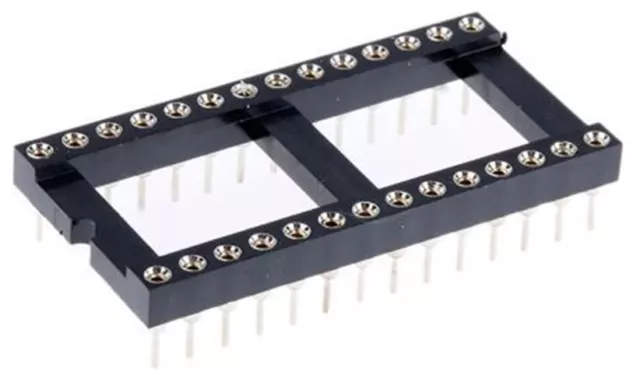 Pack 10 DIL IC Socket Turned Pin 28 Way 0.3"