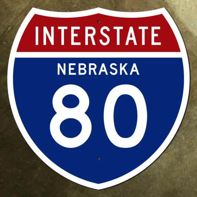 Nebraska interstate route 80 highway marker road sign Omaha Lincoln 12x12