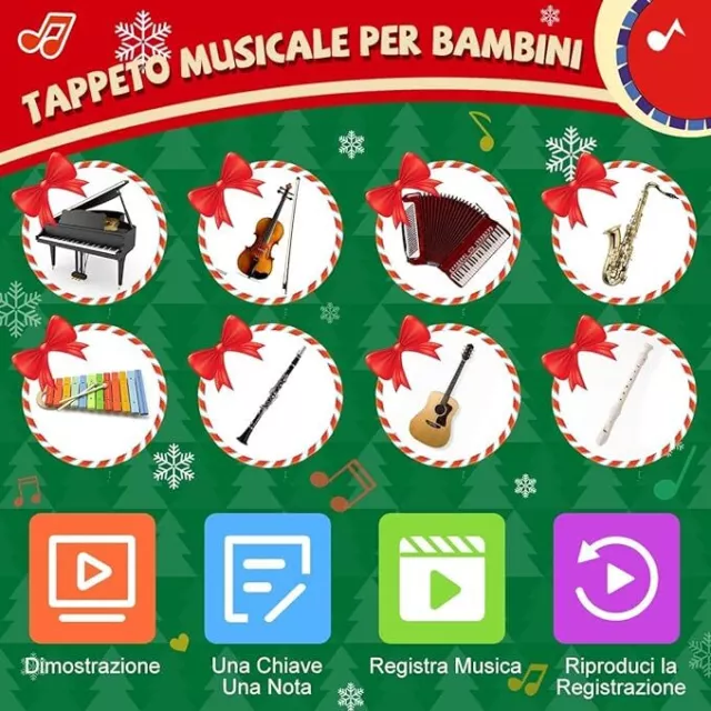 RenFox Tappeto Musicale, Piano Mat Tastiera Danza Stuoia Strumento Musicale, Tap 3