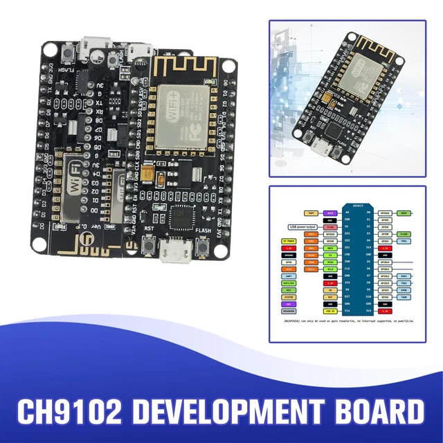 programming module development board module compatible... ESP8266 NODEMCU V2 CH9102 CP2102 NEW Wifi Development Board Module ...