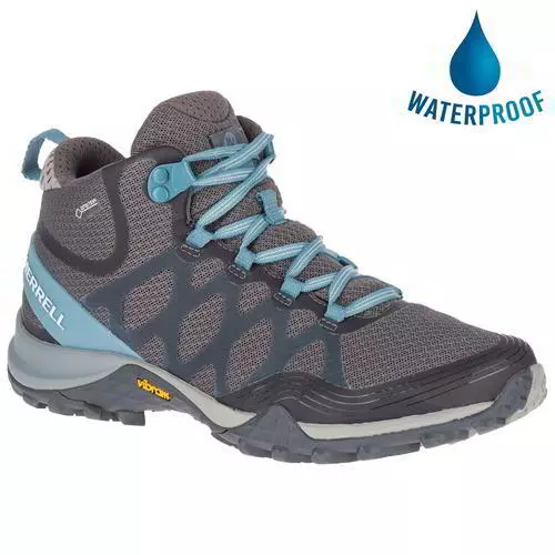Merrell Siren 3 Mid GTX Waterproof Womens Ladies Walking Hiking Boots Grey