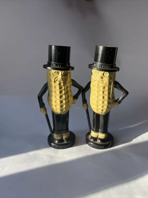 Vintage Pyro Plastic Mr Peanut Planters Peanuts Salt And Pepper Shakers