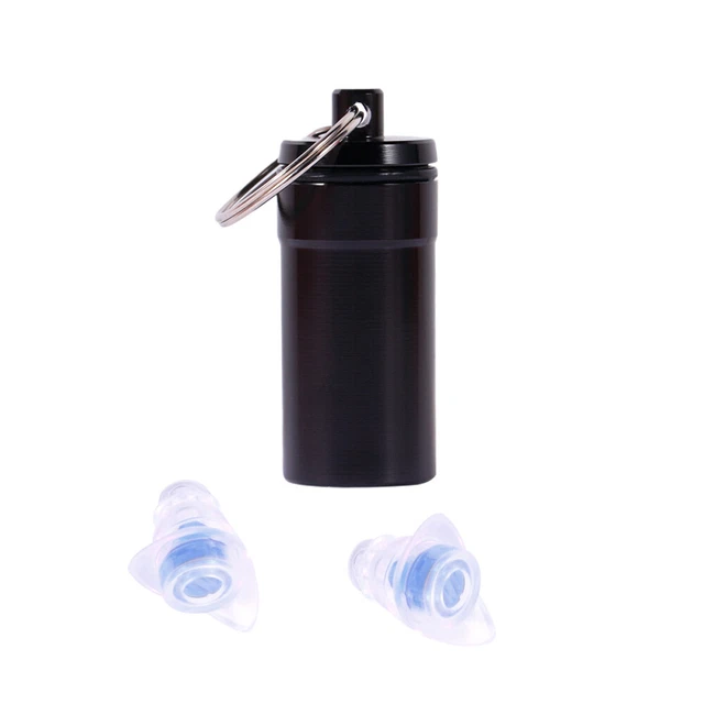 1 paire de bouchons d'oreille de filtre de musicien en silicone bleu réduction