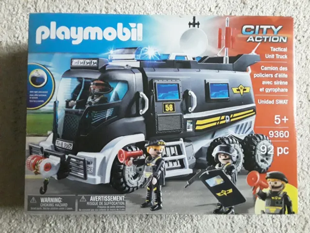 PLAYMOBIL 9360 - City Action - Camion des policiers d'élite sirène pas cher  