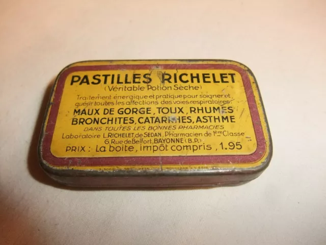 Arzneidose Blechdose Apotheker - Dose Pillendose Reklame Pastilles Richelet