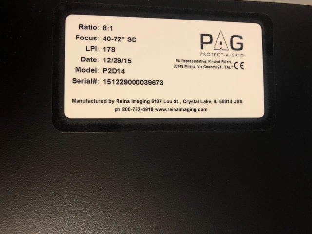 PAG  PROTECT-A-GRID, FOCUS: 40-72 SD, RATIO: 8:1, L.P.I: 178 (No.402) 14x17in