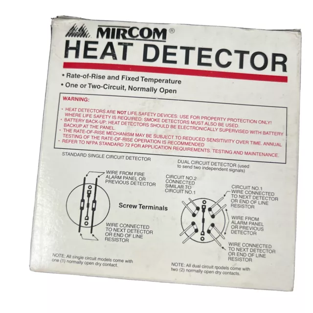 NEW Mircom MIR-604 Heat Detector