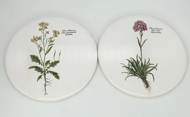Vintage H&R Johnson Floral Danica Made England Ceramic Round Tile Trivet Wall 6"