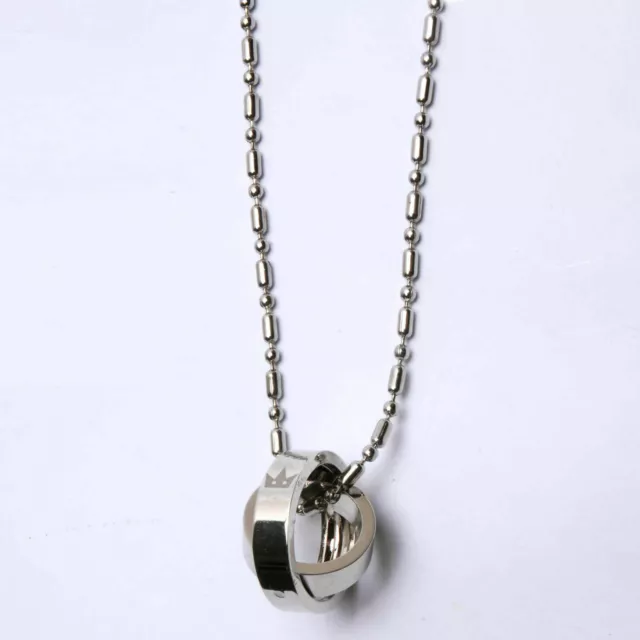 Kingdom Hearts 2 Crown Rotating Ring Pendant Key Blade Necklace New