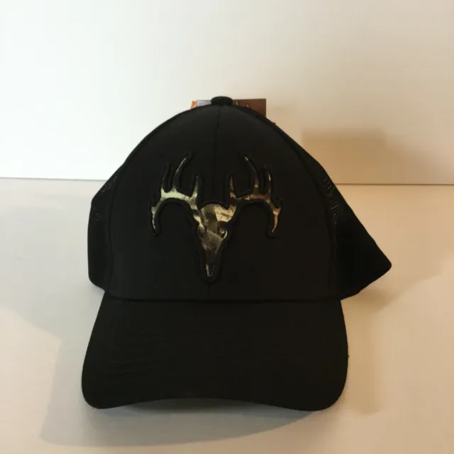 Field & Stream Youth Tonal Deer Stretch Fit Hat Black One Size Fits All New NWT
