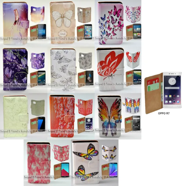 For OPPO Series - Butterflies Theme Print Wallet Mobile Phone Case Cover #2