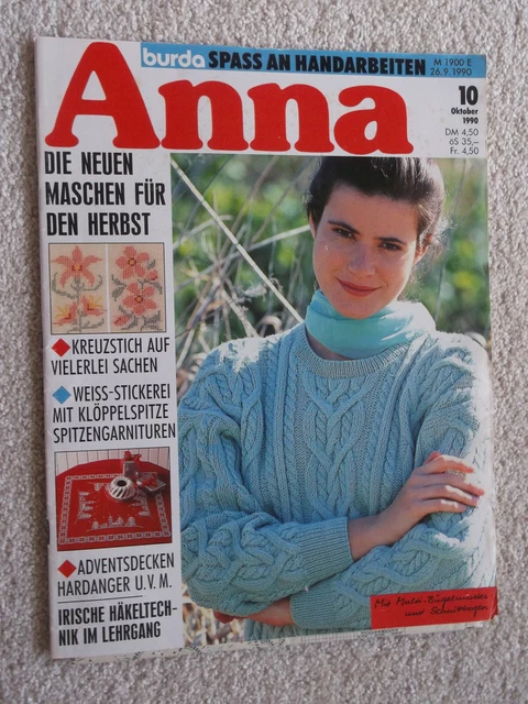 Anna; Burda - Spass an Handarbeiten; Heft 10/1990; Kunststricken u.a.
