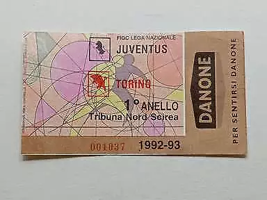 Biglietto Calcio stadio JUVENTUS - TORINO 1992-93 Nord Scirea