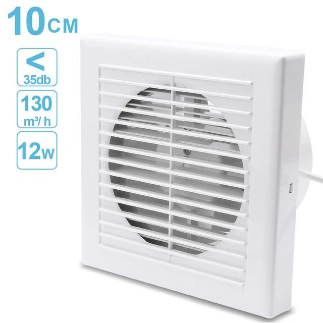 Ventilatore Da Bagno Nero Con Sensore Umidità - Diametro 100 Mm, Silenzioso, Con Valvola Di Ritegno, Design Moderno