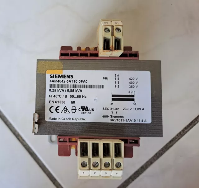Siemens Transformator 4AM4042-5AT10-0FA0, Trafo 1-ph. PN/PN(kVA) 0,25/0,85