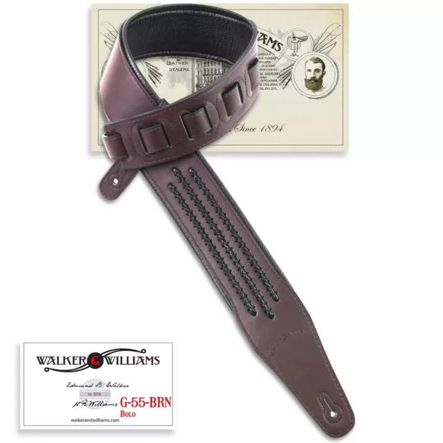 Walker & Williams G-55-BRN Oxblood Brown Strap with Leather Bolo Tie Lacing