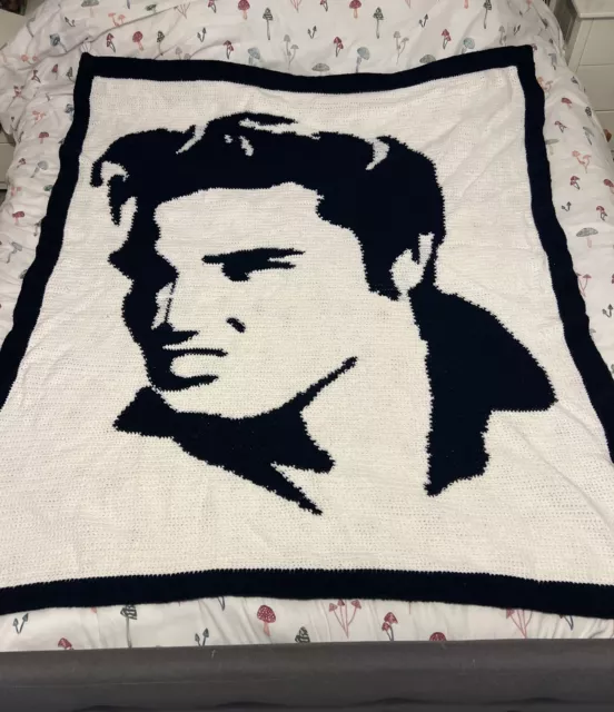 Elvis Presley Blanket Knitted Handmade Silhouette Portrait