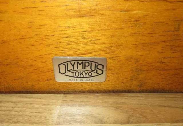 Vintage Olympus Tokyo Camera Wood Box w/ Camera Parts Japan 200906 Polaroid 545 3