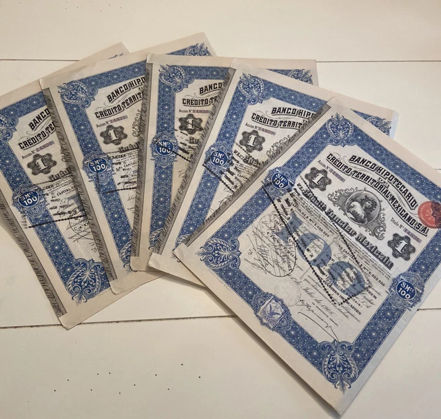 Mexico - Banco Hipotecario de Crédito Territorial Mexicano - 1908 - share X5