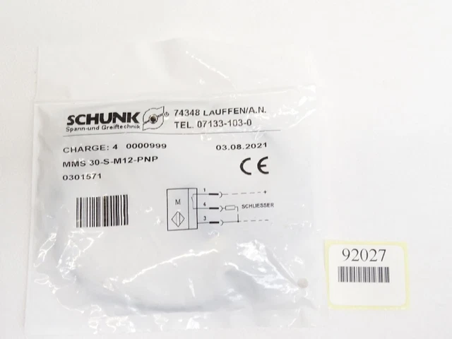 Schunk 0301571 MMS30-S-M12-PNP / Neuf Emballage D'Origine