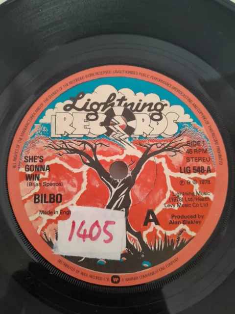 Bilbo  - She's gonna win/You wanna be your lover on Lightning Records label.