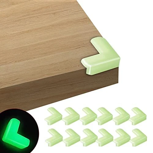 Luminous Corner Protectors,12Pack Rubber Table Corner Guards for Baby Glow in...