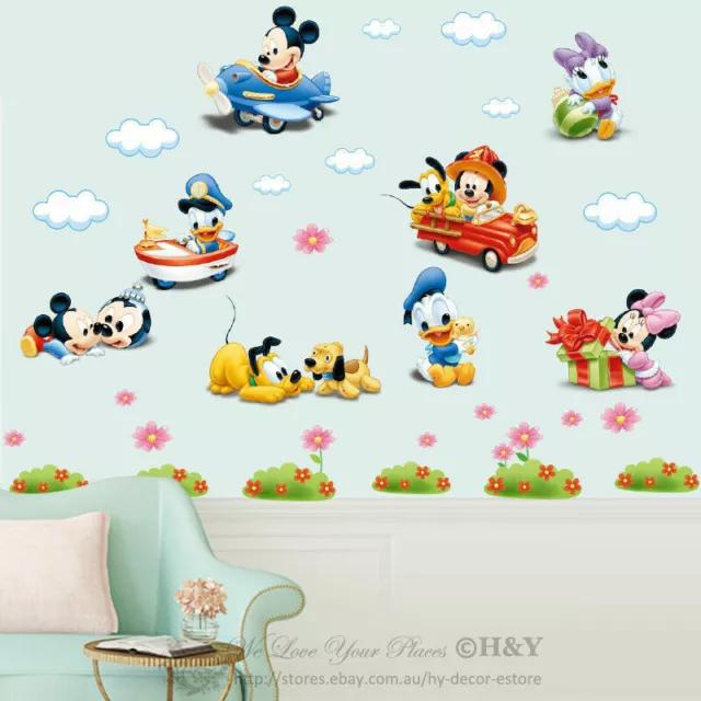 Disney Baby Mickey Minnie Mouse Wall Sticker Removable Vinyl Decal Nursery Decor