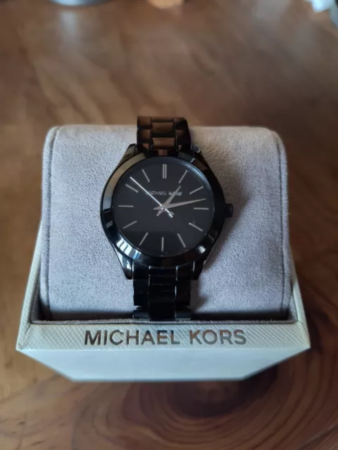 Michael Kors MK3587 Mini Slim Runway Black Dial Quartz Analog Women's Watch