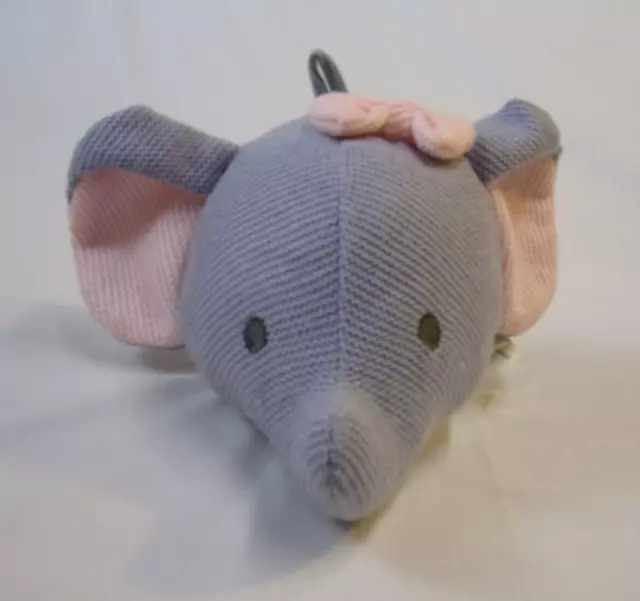 Dan Dee Gray and Pink  Elephant Head Wall Hanging Nursery Decor - Excellant Cond