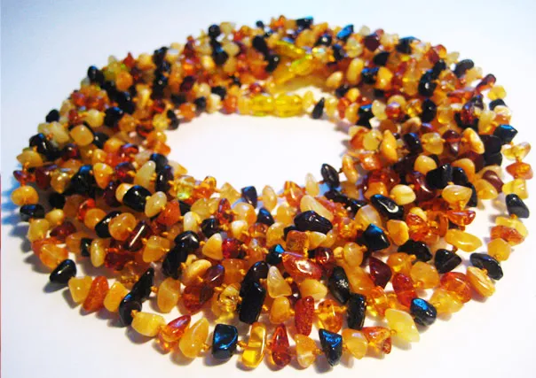 Lot-10 Natural  Baltic Amber NECKLACES Multicolor 11 inch long !!!