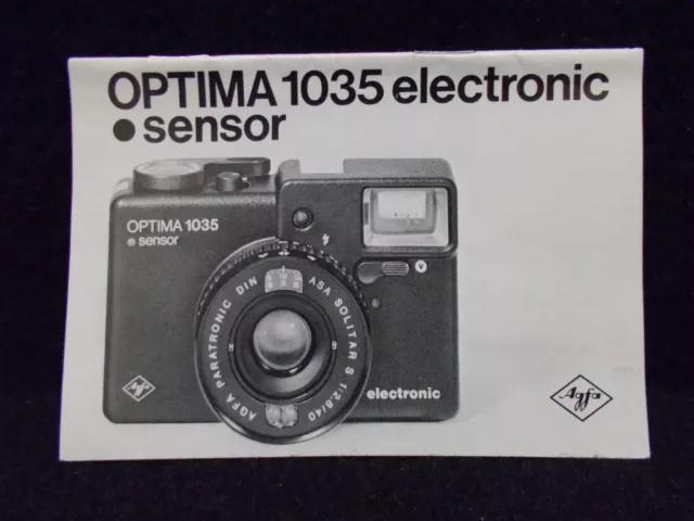 Agfa Optima 1035 Electronic, Bedienungsanleitung. #K-325-03