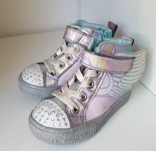 SKECHERS toddler Girls US 5 Twinkle Toes Sneakers Shoes sparkle wings light up