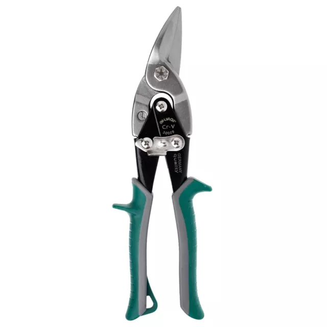 HUAQI 10" LEFT Cut Tin Snip Aviation Straight Sheet Metal Cutter Shear Scissors