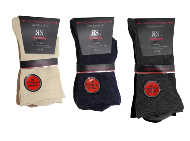 RS Harmony Diabetikersocken für Herren im 2er-Pack 39-50