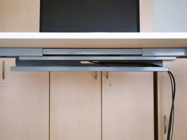 Ergotopia Kabelwanne Schreibtisch Kabelkanal B-Ware Schwarz/Grau/Weiß