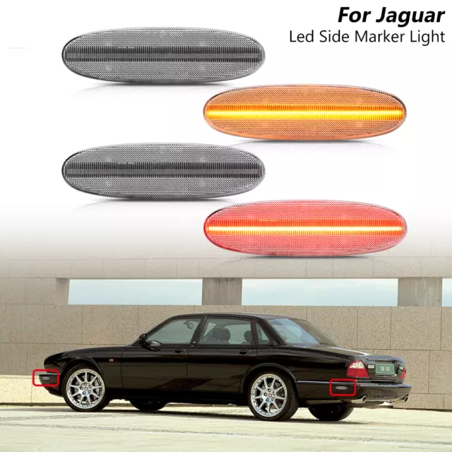 Clear LED Side Marker Indicator Driving Light DRL For 98-03 Jaguar XJ XJR X308