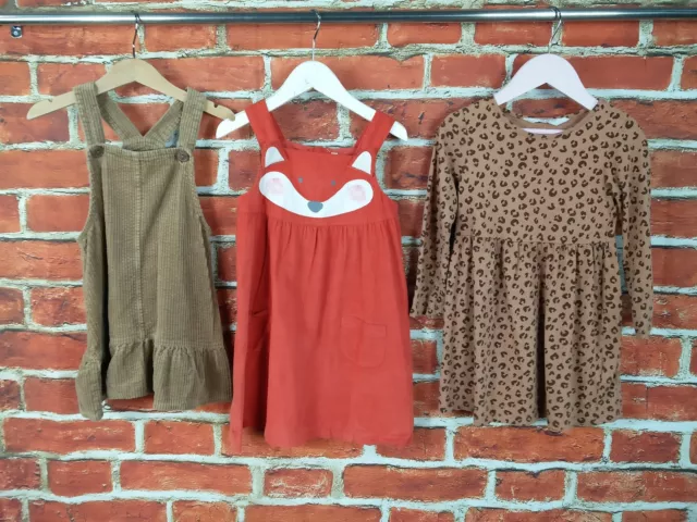 Girls Bundle Age 2-3 Years H&M Jojo Maman Bebe Pinafore Dress Leopard Cord 98Cm