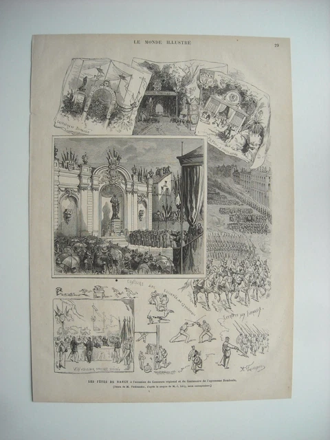 Gravure 1877. Les Fetes De Nancy Concours Regional Et Centenaire De L’agronome..